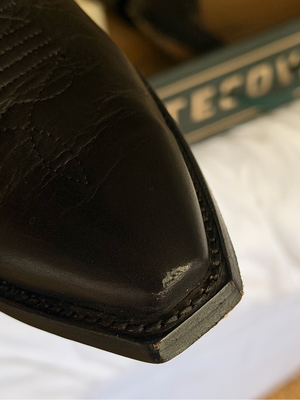 Tecovas Annie (midnight) Black Leather Cowboy Boots - Picture 6 of 7